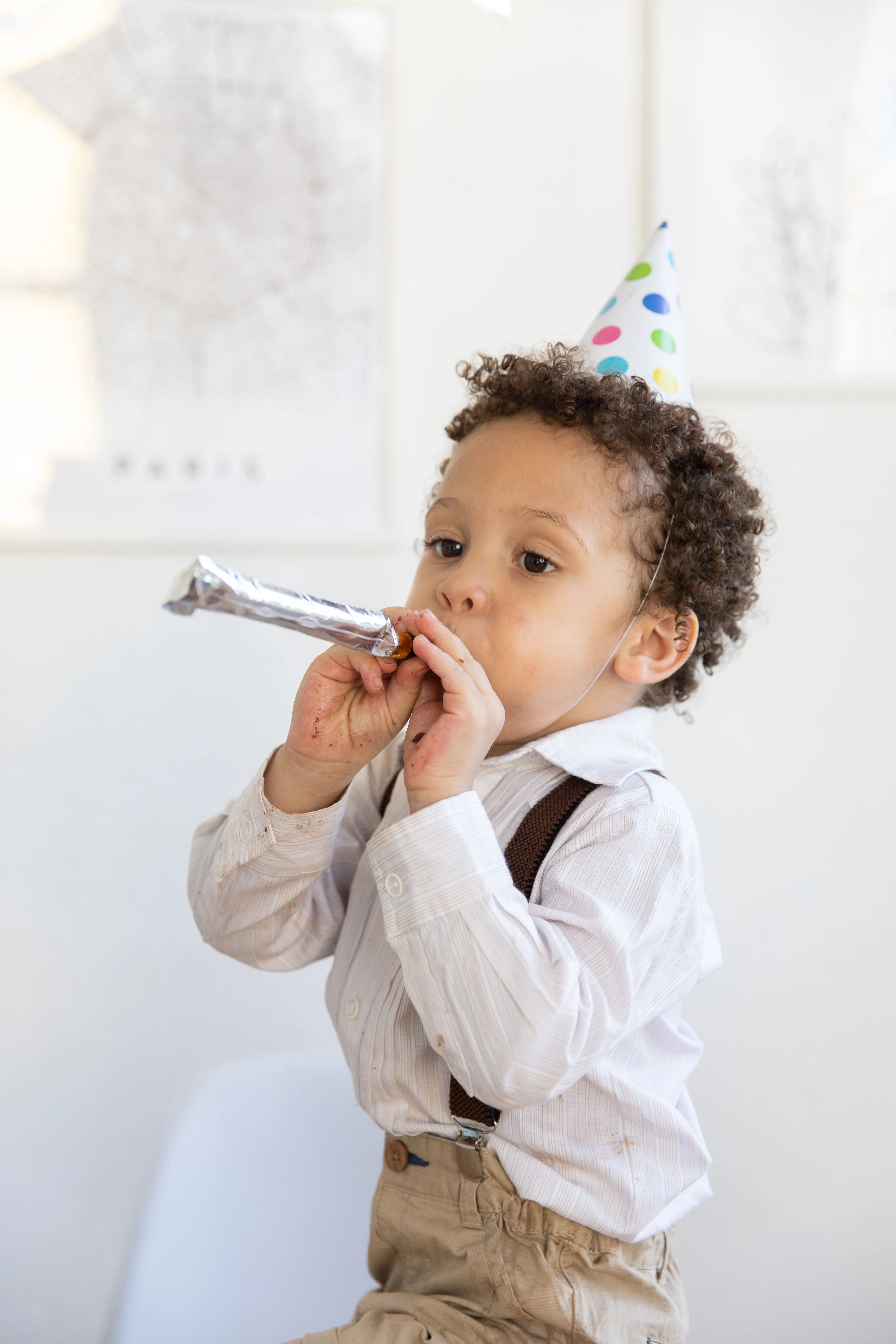 Birthday boy enjoying his party moment