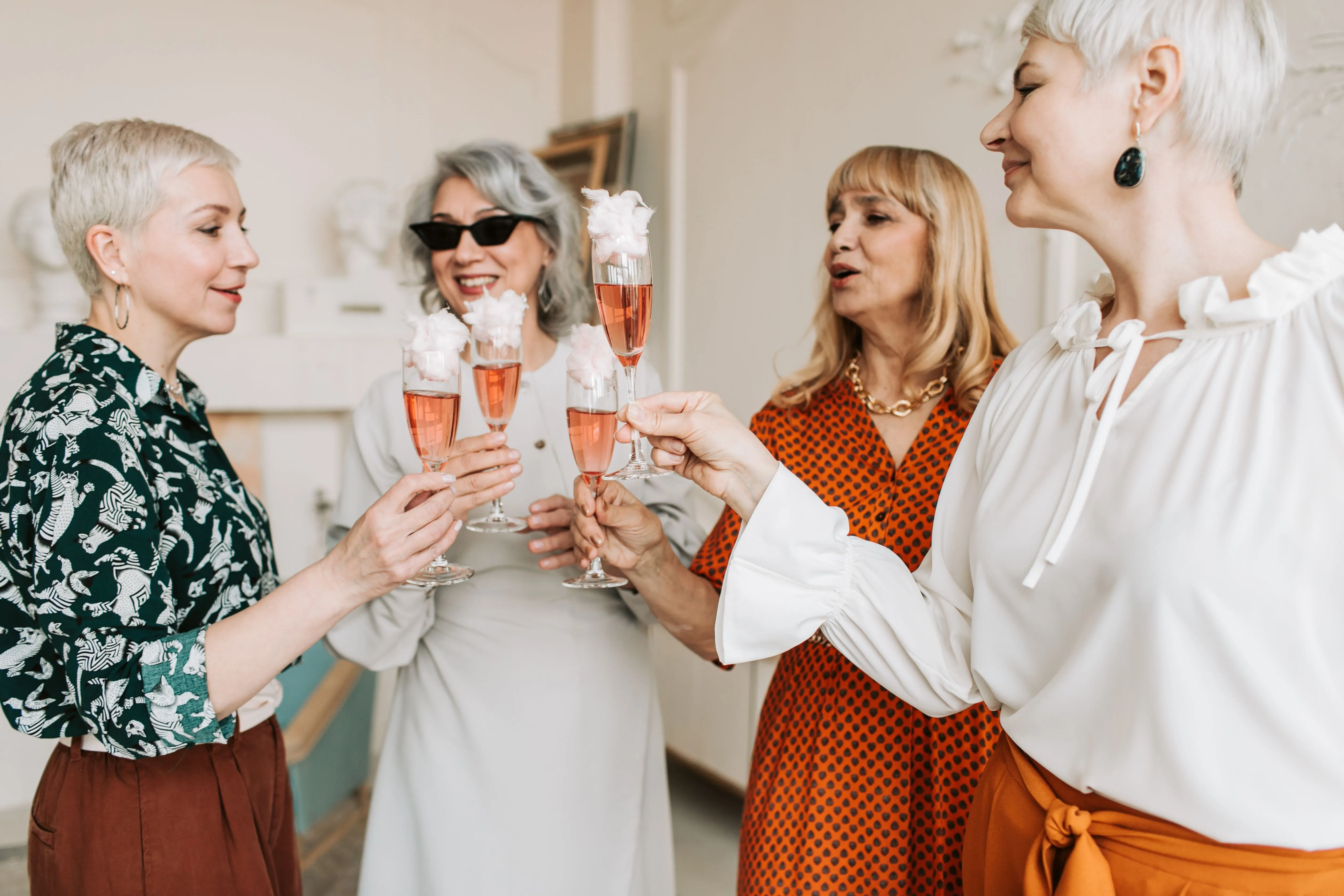 Grandmother celebrating at a lively family party